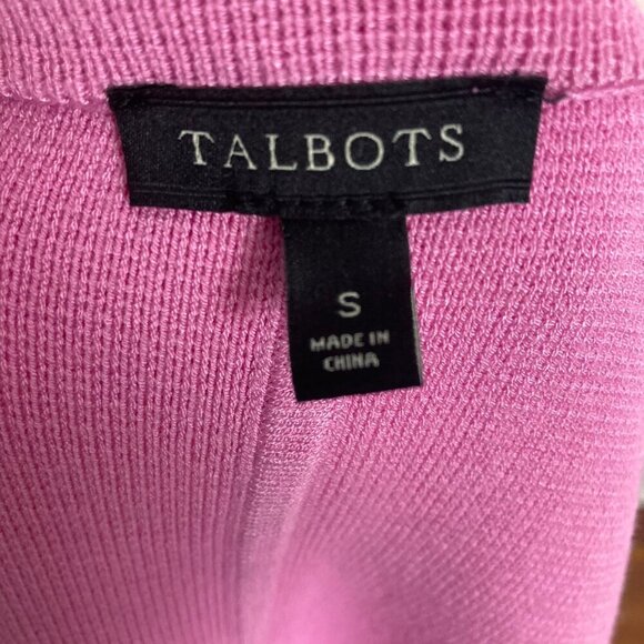 Talbots Pink Ponte Knit Jacket Womens Small Gold Rim Buttons Classic Preppy - Picture 3 of 8
